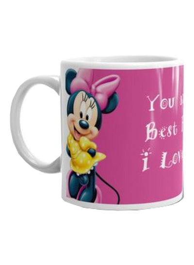 Buy Printed Ceramic Mug Pink/Black/Yellow in Egypt