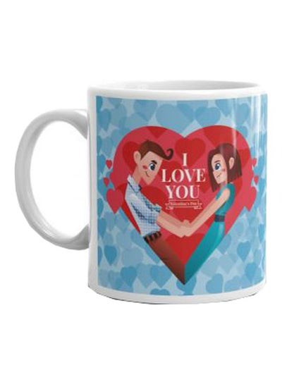 Buy Printed Ceramic Mug White/Blue/Red in Egypt