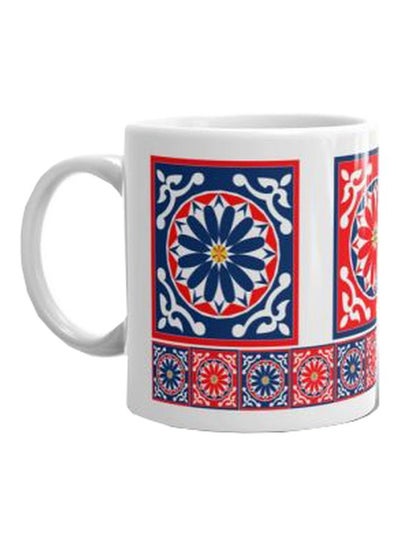 Buy Printed Ceramic Mug White/Blue/Red in Egypt