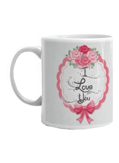 Buy Printed Ceramic Mug White/Pink in Egypt