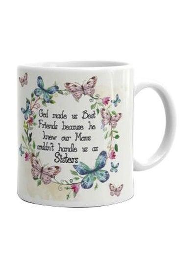 Buy Printed Ceramic Mug White/Blue/Pink in Egypt