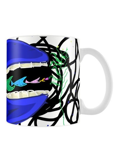 Buy Printed Ceramic Mug White/Blue/Black in Egypt