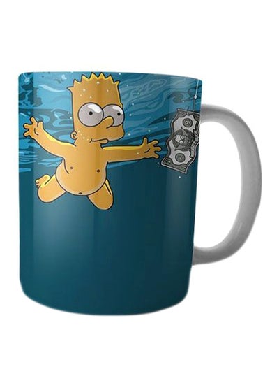 Buy Cartoon Printed Coffee Mug Blue/Orange/White in Egypt