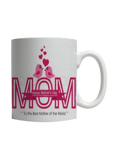 Buy Printed Ceramic Mug White/Pink in Egypt