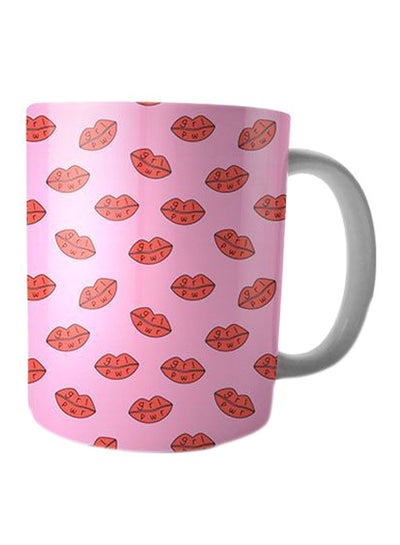 Buy Printed Ceramic Mug Pink/Red in Egypt