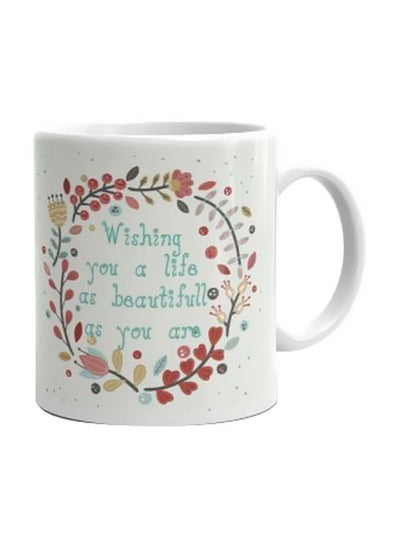 Buy Printed Ceramic Mug White/Blue/Red in Egypt