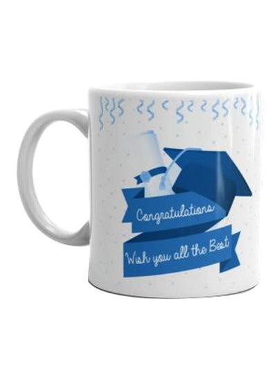 Buy Printed Ceramic Mug White/Blue/Black in Egypt