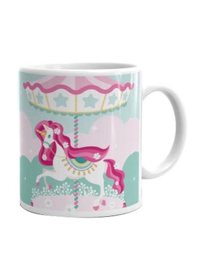 Buy Printed Ceramic Mug White/Pink/Green in Egypt