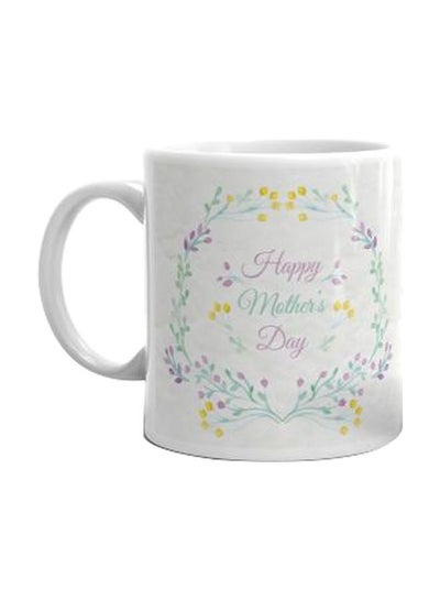 Buy Happy Mother's Day Printed Mug White/Green/Pink in Egypt