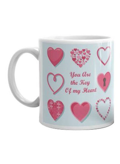 Buy Printed Ceramic Mug White/Blue/Pink in Egypt