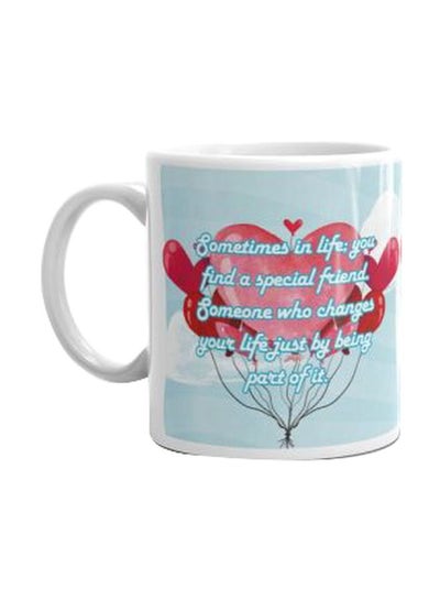 Buy Printed Ceramic Mug Blue/Red/Black in Egypt