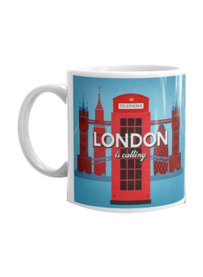 Buy Printed Ceramic Mug White/Red/Blue in Egypt