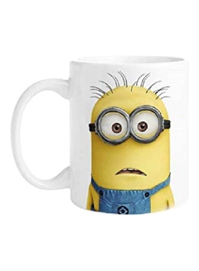 Buy Printed Ceramic Mug White/Yellow/Blue Standard in Egypt