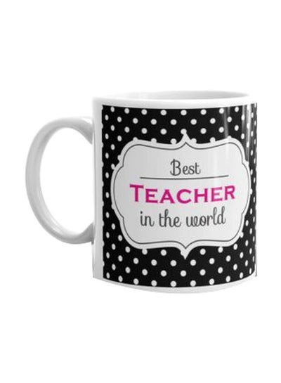 Buy Printed Ceramic Mug Black/White/Pink in Egypt