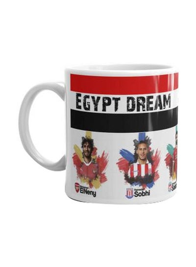 Buy Printed Ceramic Mug White/Black/Red in Egypt