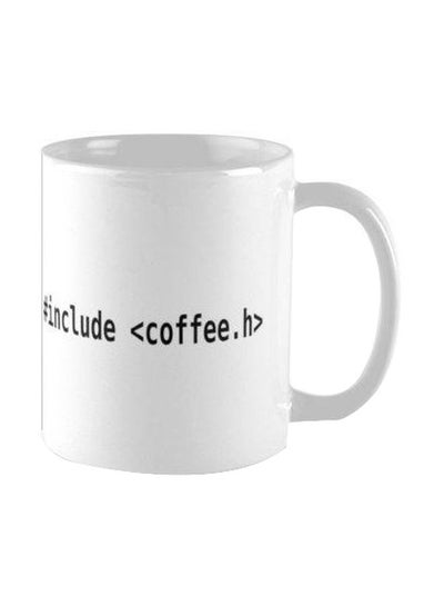 Buy Printed Ceramic Mug White/Black in Egypt