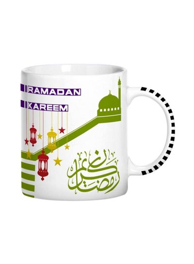 Buy Ramadan Kareem Printed Mug White/Orange/Blue in Egypt