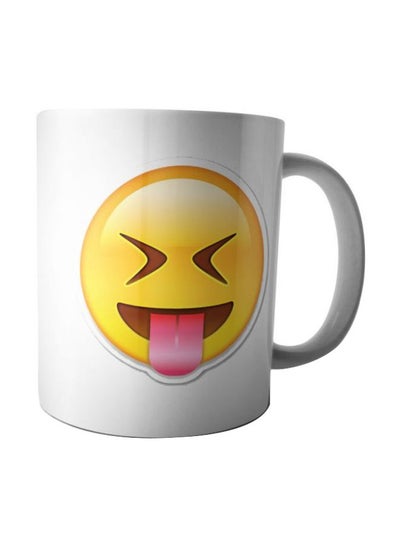 اشتري Emoji Printed Ceramic Mug أبيض/أصفر/وردي في مصر