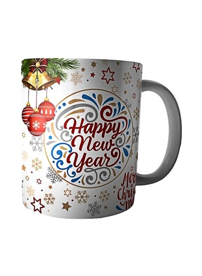 Buy Printed Ceramic Mug White/Red/Blue in Egypt