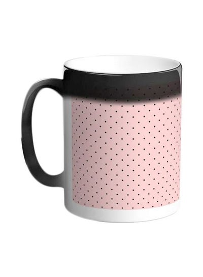 Buy Printed Ceramic Coffee Mug White/Pink/Black in Egypt