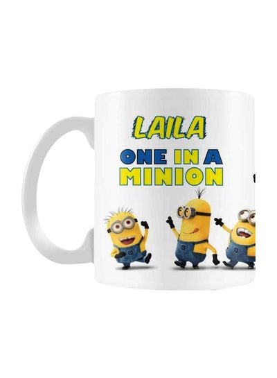 Buy Laila One In A Minion Printed Ceramic Mug White/Yellow/Blue Standard in Egypt