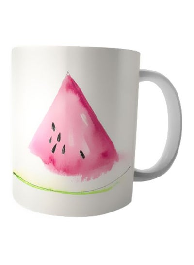 Buy Printed Ceramic Mug White/Pink/Green in Egypt