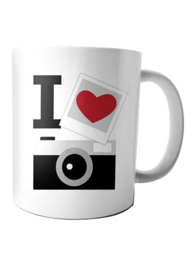 اشتري Printed Ceramic Coffee Mug White/Black/Red Standard في مصر