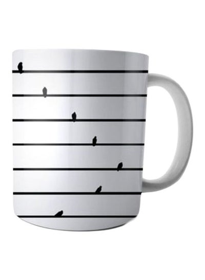 Buy Printed Ceramic Coffee Mug White/Black Standard in Egypt