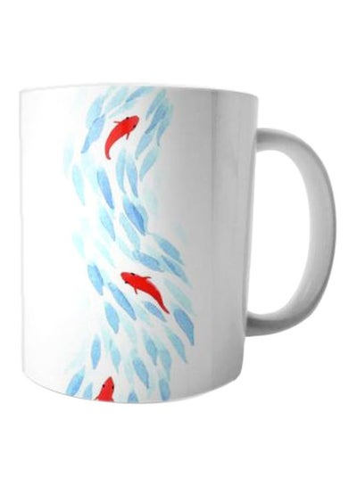 Buy Printed Ceramic Coffee Mug White/Blue/Red Standard in Egypt