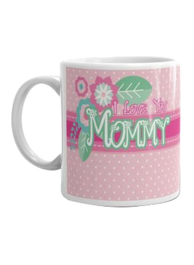 Buy Ceramic Printed Mug White/Pink/Green in Egypt