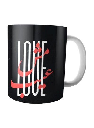 Buy Printed Ceramic Coffee Mug Black/White/Red Standard in Egypt