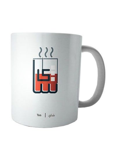 اشتري Printed Ceramic Mug أبيض/أحمر/أسود Standard في مصر