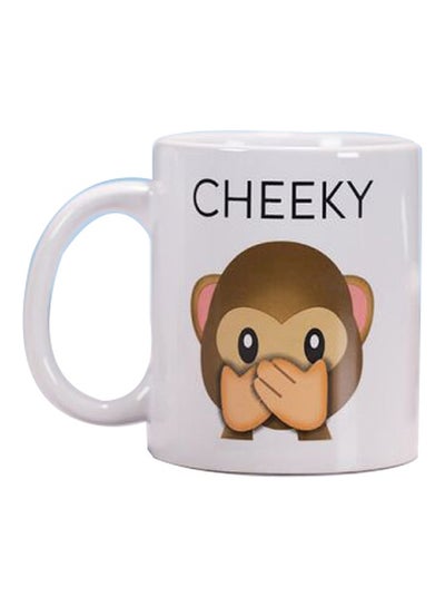 Buy Cheeky Printed Ceramic Mug White/Brown/Beige in Egypt