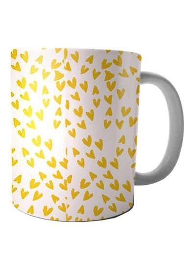 Buy Printed Ceramic Coffee Mug White/Yellow Standard in Egypt