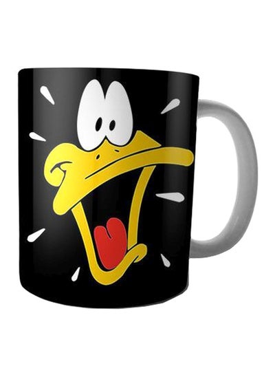 Buy Printed Ceramic Coffee Mug Black/Yellow/White Standard in Egypt