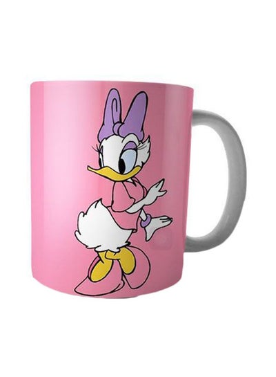 Buy Cartoon Printed Ceramic Coffee Mug Pink/White/Yellow Standard in Egypt