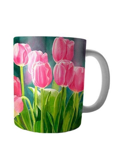 اشتري Flower Printed Ceramic Coffee Mug وردي/ أخضر Standard في مصر