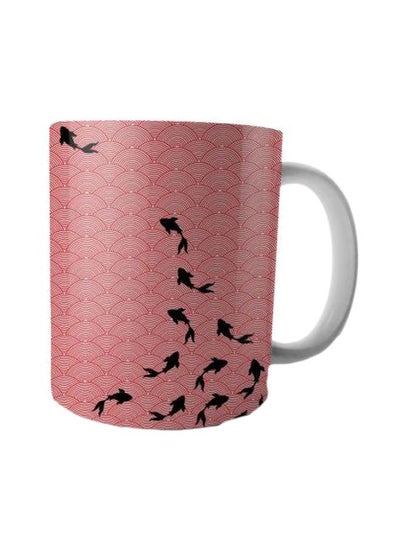 Buy Printed Ceramic Coffee Mug Pink/Black Standard in Egypt