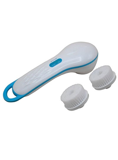 Buy Cleansing Facial Brush With 2 Attachments Off White/Blue 0.8X0.7X2inch in Saudi Arabia