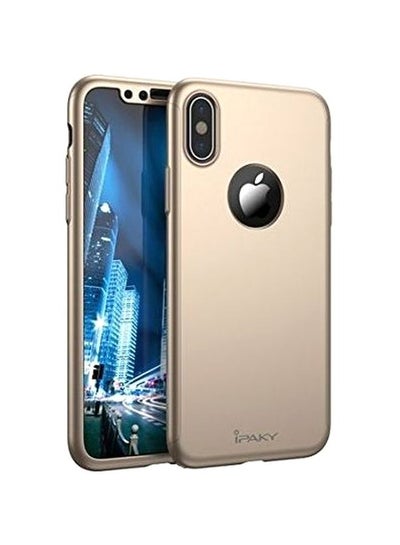 Buy 360-Degree Protective Case Cover For Apple iPhone X Gold in Egypt