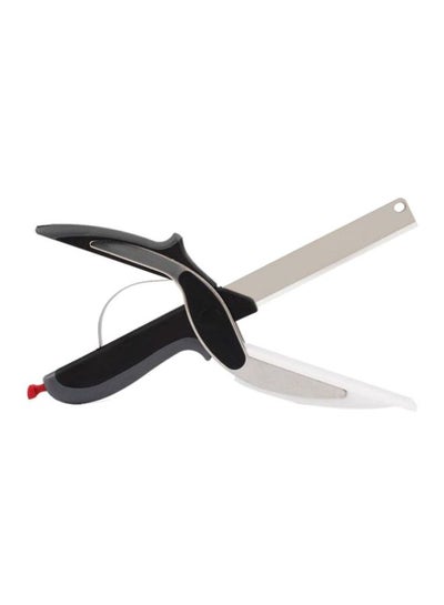 Buy 2-In-1 Knife And Cutting Board Black/Silver/White in Saudi Arabia