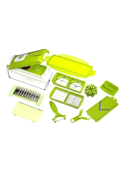 Buy 11-Piece Fruit And Vegetable Slicer Green/White in Egypt