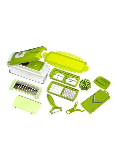 Buy 11-Piece Slicer And Dicer Set Green/Clear in Egypt