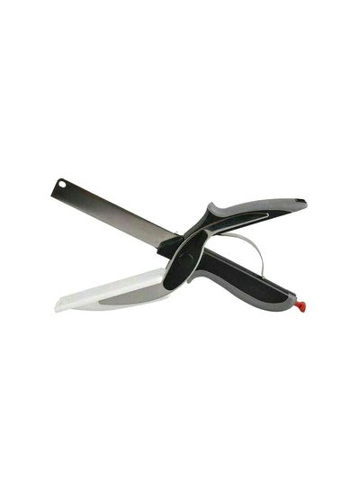 Buy 2-In-1 Cutter Knife And Cutting Board Silver/Black in Saudi Arabia