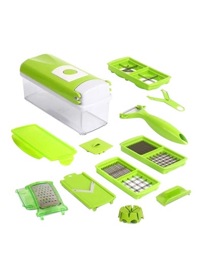 Buy 12-In-1 Vegetable Slicer Green/Clear in UAE
