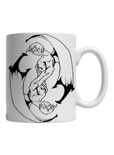 Buy Printed Ceramic Mug White/Black in Egypt