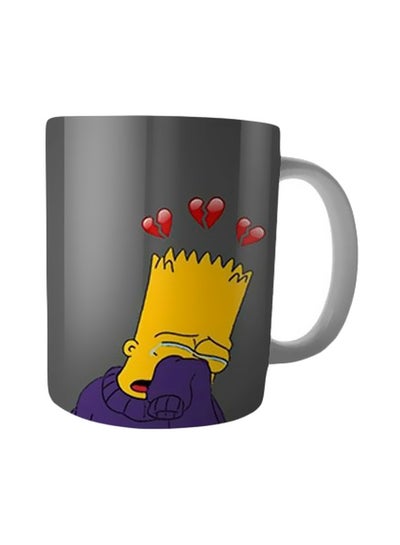 Buy Printed Ceramic Mug Black/Yellow/Purple in Egypt