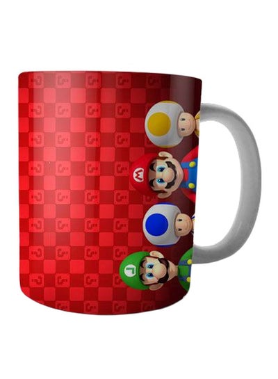 Buy Cartoon Printed Ceramic Mug Red/Green/White in Egypt