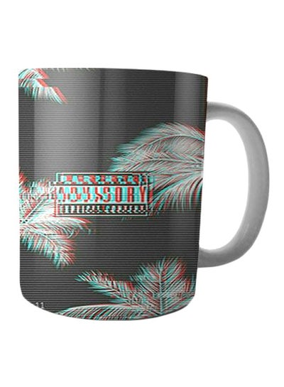 Buy Printed Ceramic Mug Black/White/Green in Egypt