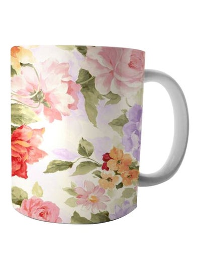 Buy Printed Ceramic Mug White/Pink/Green in Egypt